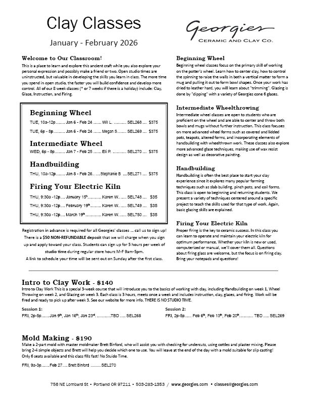 January 2026 classes